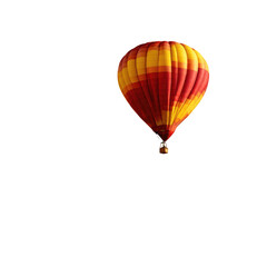 Red-yellow hot air balloon flight night sky travel
