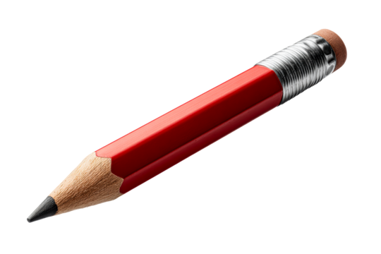 Colorful red pencil lying on a flat surface