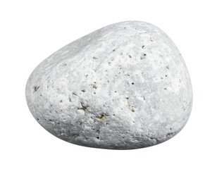 Fototapeta premium A smooth, dark gray zen pebble, with a perfect, water-worn shape and a calming presence, isolated on a white background.