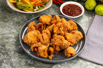 Golden crispy Breaded calamari snack