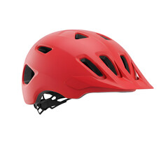 Red Mountain Biking Helmet Isolated On White Background Photo