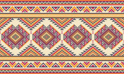 A bold modern tribal geometric pattern with symmetrical shapes and vibrant color contrasts. Perfect for textiles, fashion, and boho-inspired design.