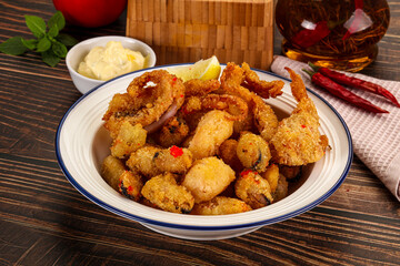 Fritto misto - deep fried seafood mix