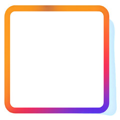 Modern gradient square frame with soft rounded corners