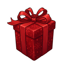 Red Gift Box Illustration On Transparent Background Isolated