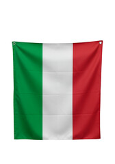 Obraz premium Realistic Photo of Italian Flag Hanging on a Transparent Black Background