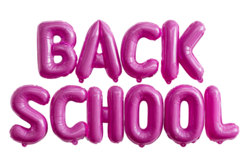 Colorful balloons spell Back to School