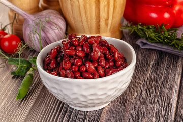 Vegan cuisine canned red kidney beans