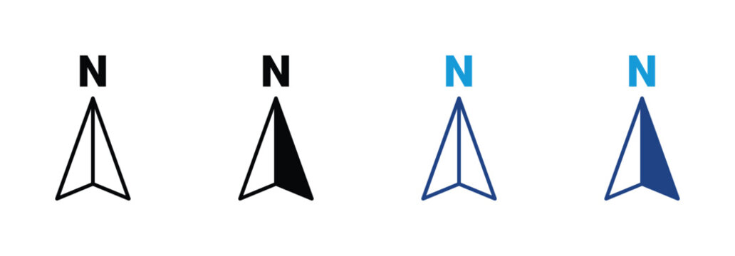 compass icon set ,  north arrow  icon set . N direction sign . vector illustration . 