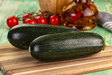 Young fresh raw green zucchini