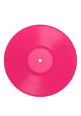 Realistic Photo Of A Pink Vinyl Record On Transparent Background