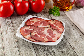 Italian Cured pork neck slices