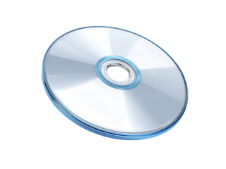 Shiny blue compact disc data storage technology, Isolated On White Background, Png Transparent