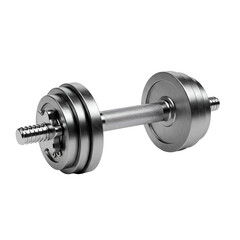 Fototapeta premium Realistic Image of a Silver Dumbbell on Black Isolated Background