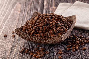 Roasted brown araboca coffee beans