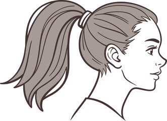 Beautiful Girl Hair Style Illustration. Stylish Female Hair Design. Modern Girls Hair Look. Elegant Woman Hair Style. Trendy Girl Hair Drawing. Long Hair Girl Design. Creative Female Hair Art