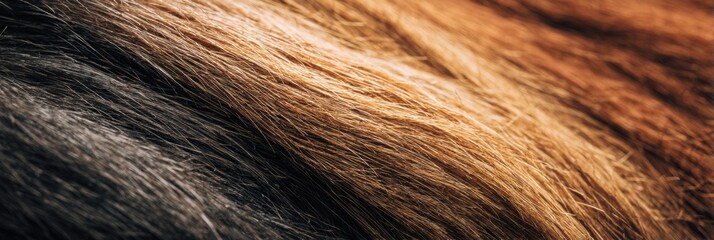 Fototapeta premium Close-up View of Thick Coarse Hair With a Side Gradient Fade Showcasing Texture and Color Variation