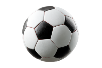 Classic soccer ball with black and white panels