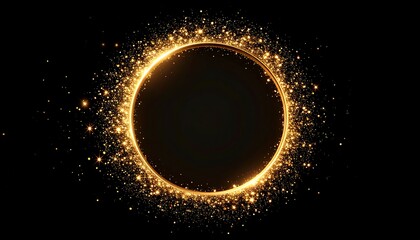 Golden circle frame on black background (1)