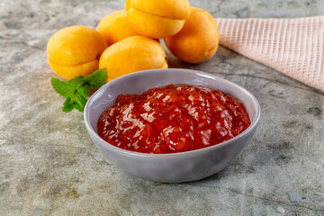 Sweet homemade juicy apricot jam