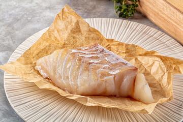 Raw cod fish fillet for cooking
