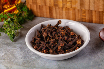 Dry cloves buds aromatic flavor