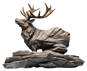 PNG Rock heavy element Deer shape wildlife animal antler.