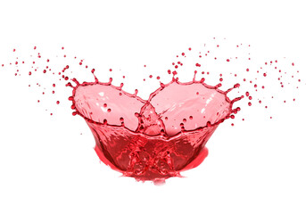 Red Liquid Splash Isolated on Black Background Abstract Illustration