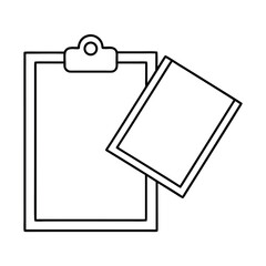 Minimal outline of a clipboard holding a sheet of paper