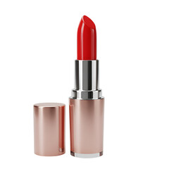 Obraz premium Realistic Lipstick Isolated on Transparent Background in Red Color