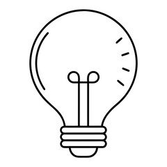 Minimal outline of a light bulb symbolizing ideas and innovation