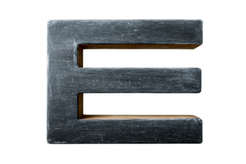 Transparent letter E for design