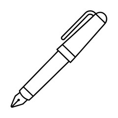 Simple fountain pen outline for minimalist designs
