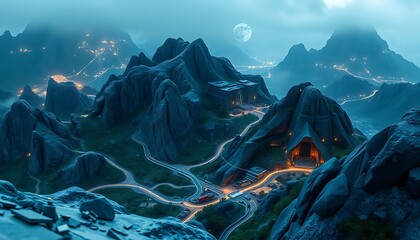 White Exploration Robot Surveying Mountain Vista 