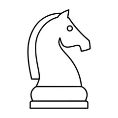 Clean outline of a chess knight piece for strategic games