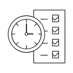Clock with checklist outline for time management and productivity