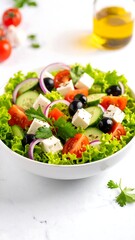 Fresh Greek salad in a bowl