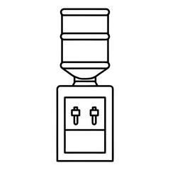 Clean line art illustration of an office water dispenser