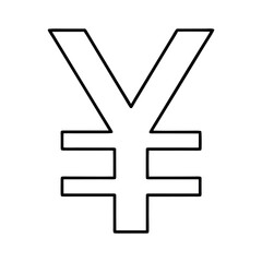 Clean outline yen symbol graphic design