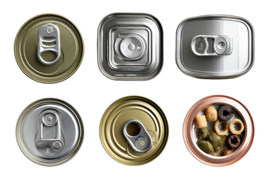 Various pull tab can lids shown