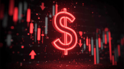 Red Economic Indicator with Animated Glow