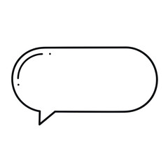White Speech Bubble Icon Isolated on Black Background as Illustration