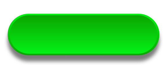 Obraz premium 3d Green Rounded Rectangle Button with Drop Shadow on Transparent Background for Website, Application, UI, Ux Design. 