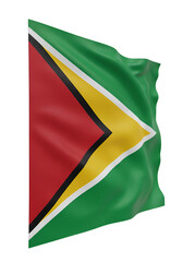 Waving Guyana Flag Illustration With Green Red Yellow and White Colors