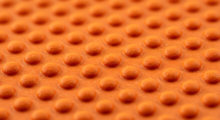 Close-up of textured orange rubber surface with raised circular bumps creating a geometric pattern
