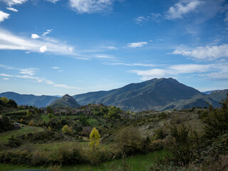 Obraz premium Mountain landscape with clouds