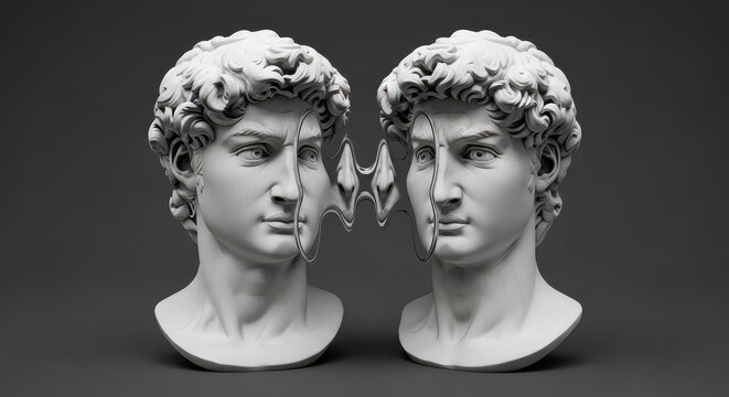 Melting David Busts Surreal Art - Powered by Adobe