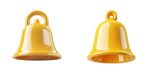 3D yellow bell icon designed in a modern and glossy style. isolated on a transparent background