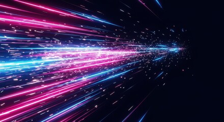 Neon Light Trails Abstract Background