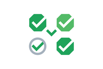 Obraz premium Set of four checkmark icons with variations